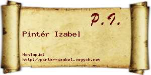 Pintér Izabel névjegykártya